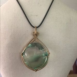 Huge Gold Fluorite Wire Wrapped Necklace Amazing